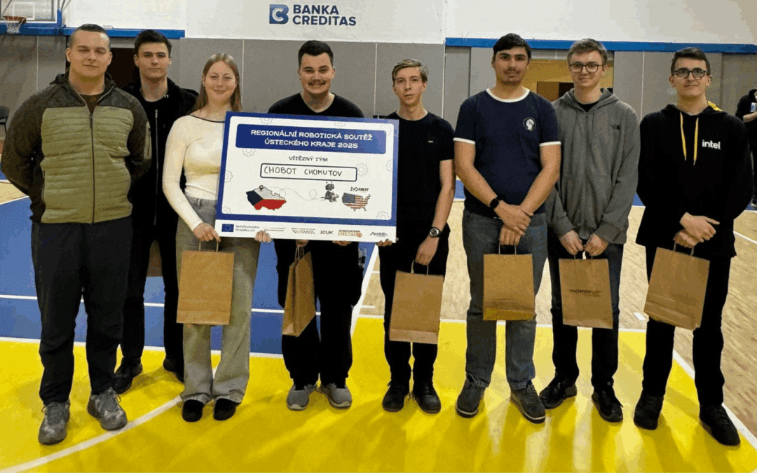 Chomutovský tým CHOBOT vyhrál regionální robotickou soutěž a letí do USA